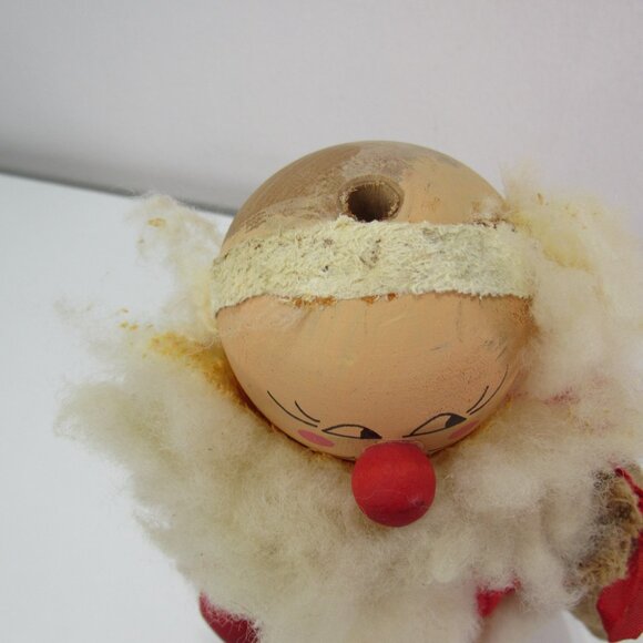 Vintage Handmade Sweden Wooden Santa Claus Christmas Figurine Knit Suit Ski 10'' - Picture 7 of 7